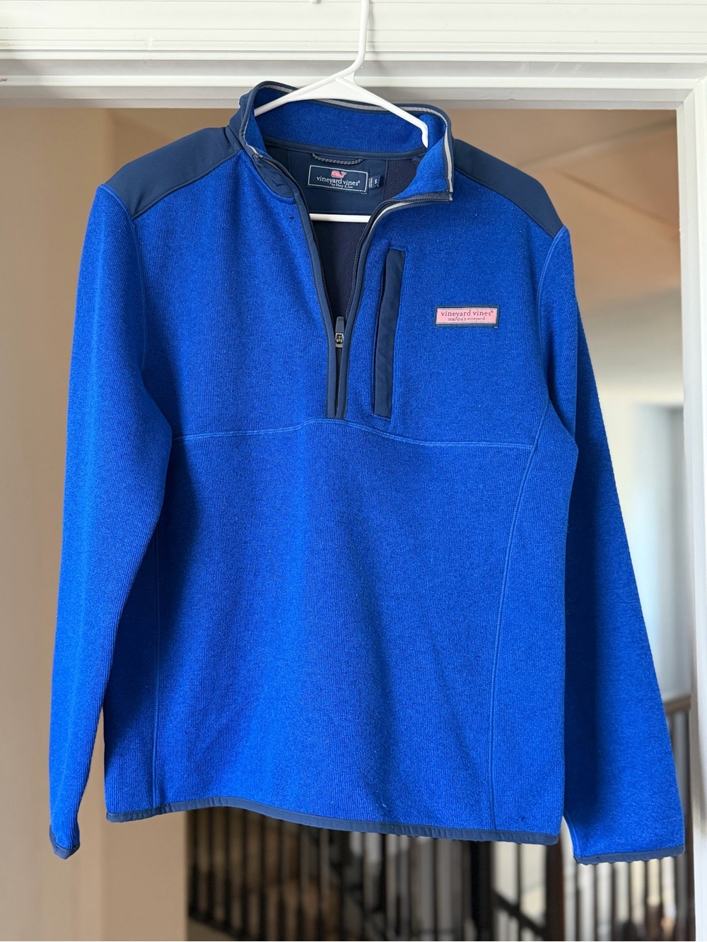 Vineyard Vines Mens Sweater Fleece Half Zip Pullover Blue Navy Size Small